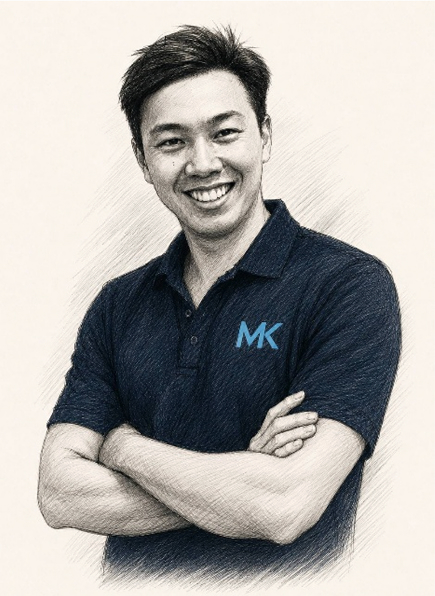 Portrait illustration of Eugene, co-founder of MK Logistics