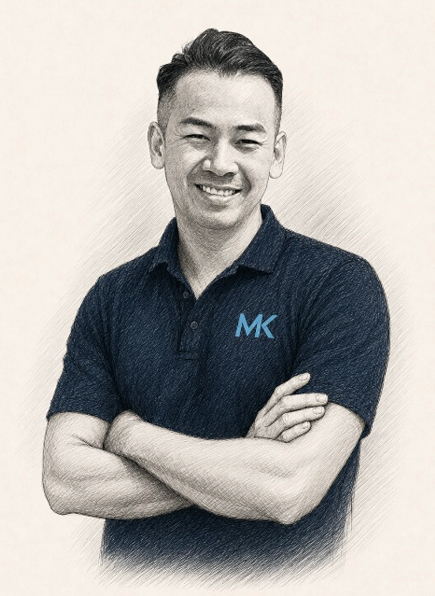 Portrait illustration of Elvin, co-founder of MK Logistics